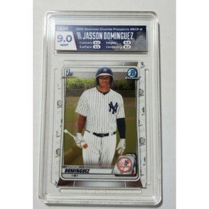 2020 Bowman Chrome Jasson Dominguez 1st Prospect #BCP-8 HGA 9 Yankees Chrome NYY